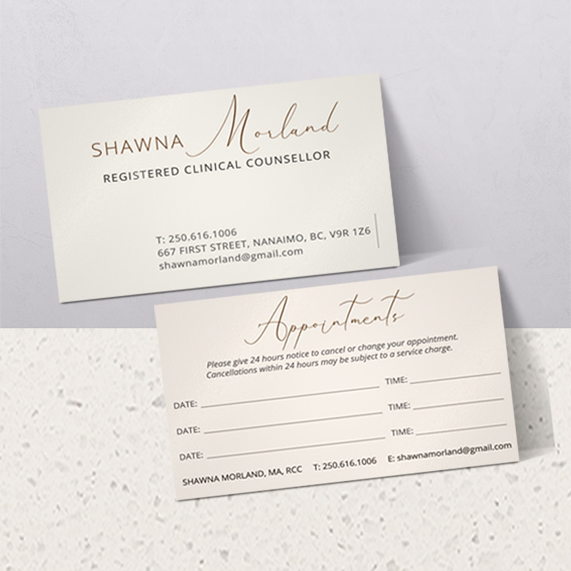 Shawna Morland Counselling business card design